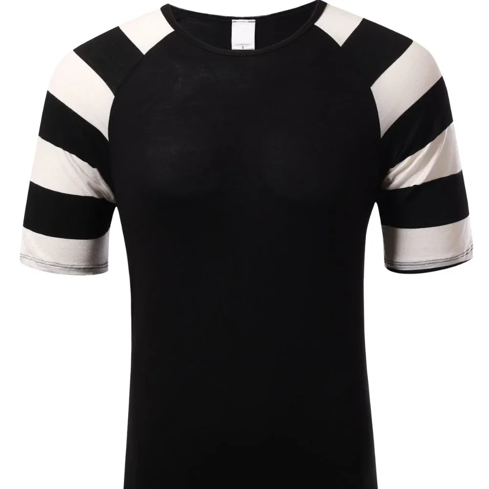 FXN Men's Hipster Short Sleeve Tee BlackWhite - Picture 2 of 3